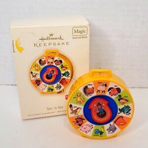 Hallmark Keepsake See n Say Toy Christmas Ornament REALLY WORKS NOB